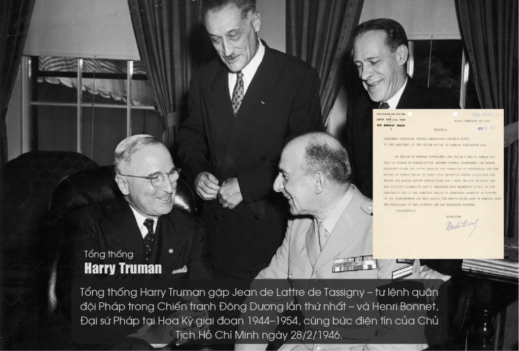 Tổng thống Harry Truman gặp Jean de Lattre de Tassigny – tư lệnh quân đội Pháp trong Chiến tranh Đông Dương lần thứ nhất